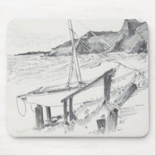 Tapis De Souris Croquis d'aquarelle Mousepad "Crystal Cove"