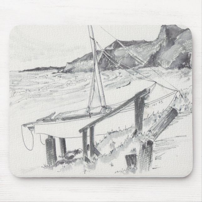Tapis De Souris Croquis d'aquarelle Mousepad "Crystal Cove" (Devant)