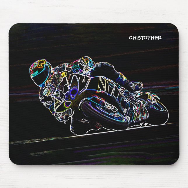 Tapis De Souris Croquis de course circulaire de motocyclette (Devant)