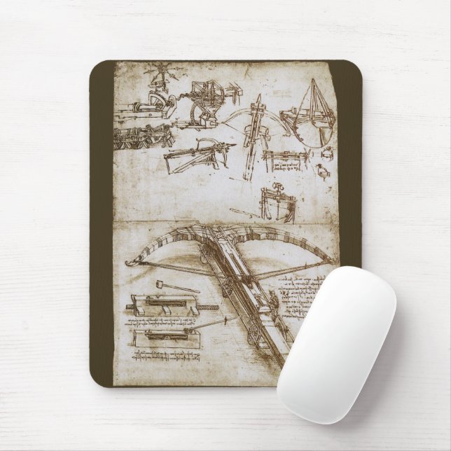 Tapis De Souris Crossbow Arme géante de Léonard de Vinci (Avec souris)