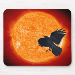 Tapis De Souris Crow & Burning Sun Imaginaire sauvage Mousepad