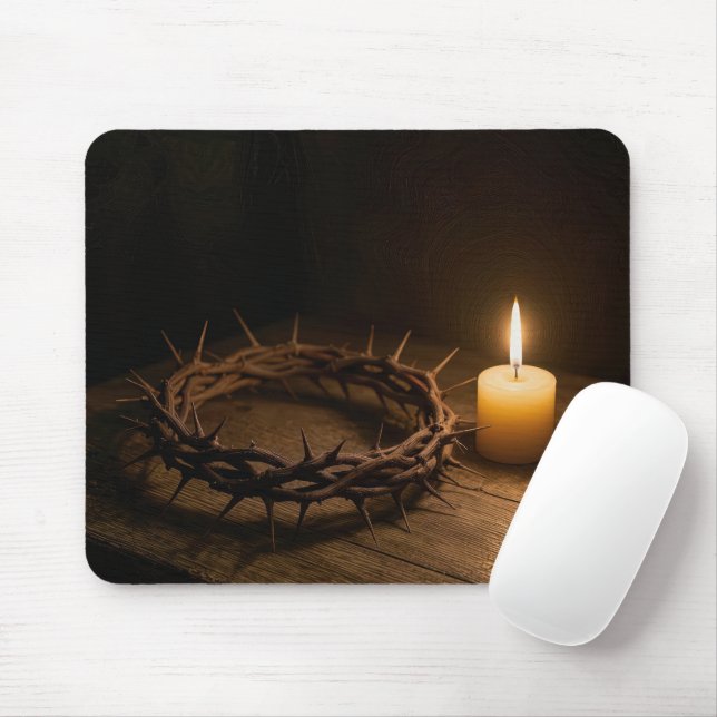 Tapis De Souris Crown of Thorns Illuminated By a Candle (Avec souris)