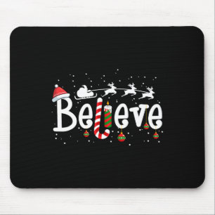 Tapis De Souris Croyez le Sucre de canne du Père Noël Reindeer