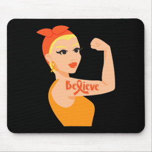 Tapis De Souris Croyez Orange Ribbon Strong Woman Leukemia Award