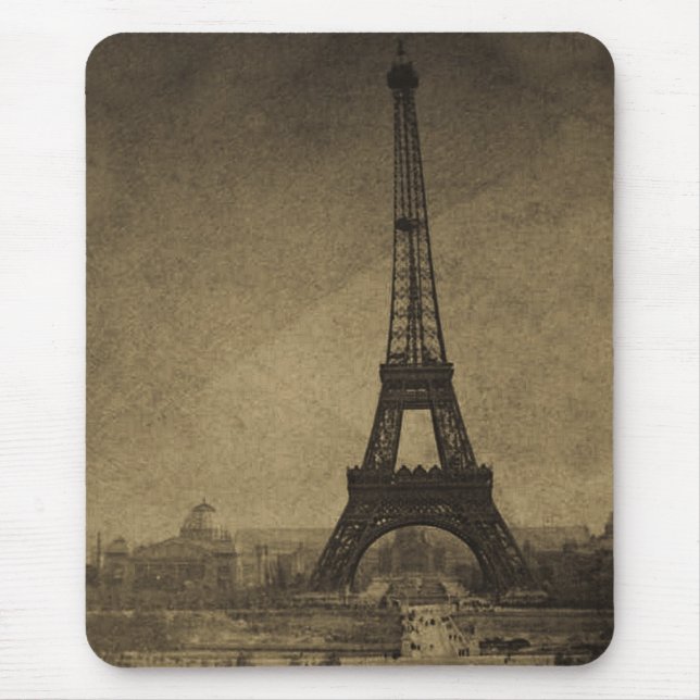 Tapis De Souris Cru Stereoview de Tour Eiffel (Devant)