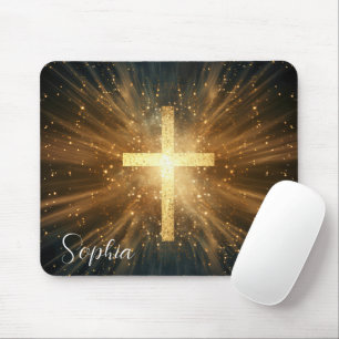 Tapis De Souris Crucifixion De Jésus Lumineux Jésus Lumière Nom Pe