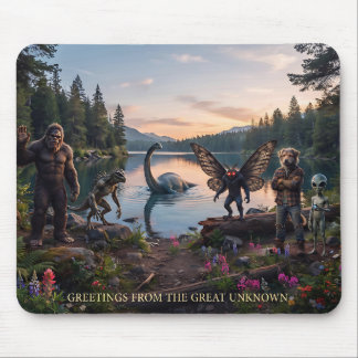 Tapis De Souris Cryptides | Bigfoot, Chupa, Mothman, Dogman Loch