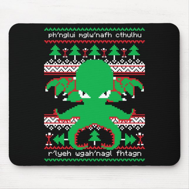 Tapis De Souris Cthulhu Cultist Christmas Cthulhu Ugly Christmas S (Devant)