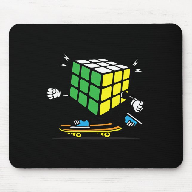 Tapis De Souris Cube de sciences de puzzle skateboard Kawaii skate (Devant)