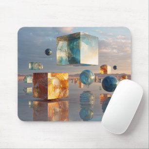 Tapis De Souris Cubes et sphères flottants surréalistes