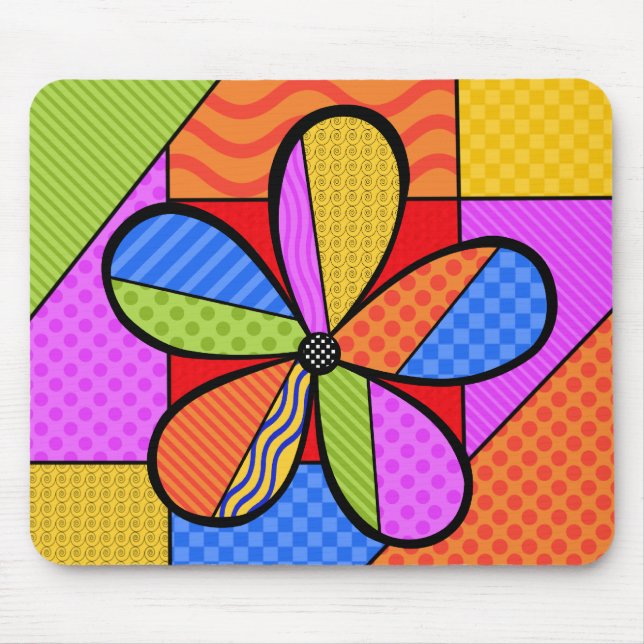 Tapis De Souris Cubisme Whimsical Flower Pad (Devant)