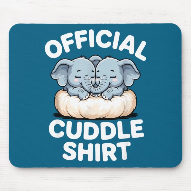 Tapis De Souris Cuddle Shirt Cute Baby Elephant Snuggle  (Devant)
