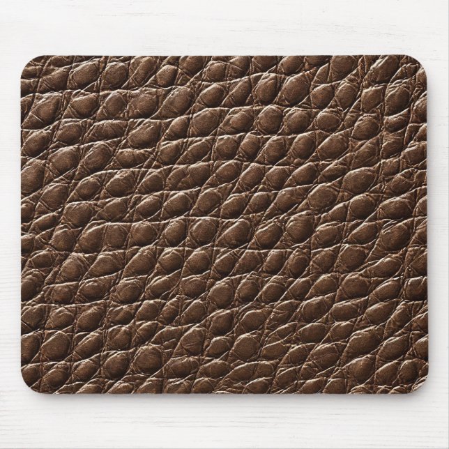 Tapis De Souris 💛 Cuir Brun Gras Épais Bureau Fort Moderne de Bur (Devant)