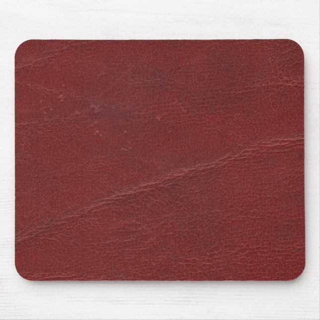 Tapis De Souris Cuir rouge foncé de Faux (Devant)