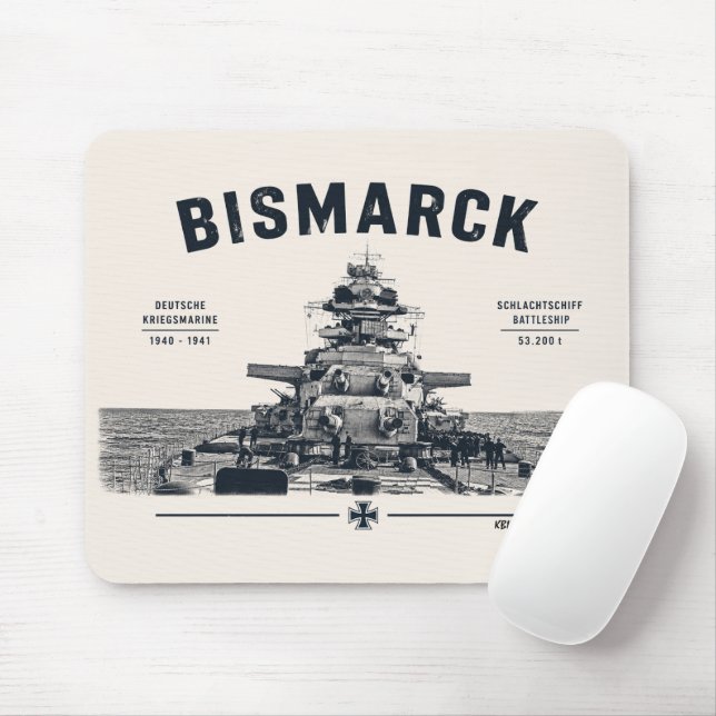 Tapis de souris cuirassé Bismarck (Avec souris)