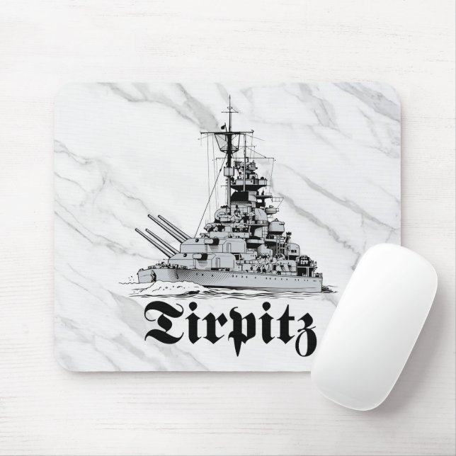 Tapis de souris cuirassé Tirpitz (Avec souris)