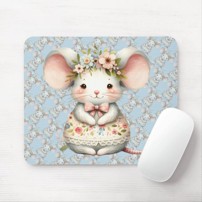 Tapis De Souris Cuisine Florale Souris Couronne Fleur (Avec souris)