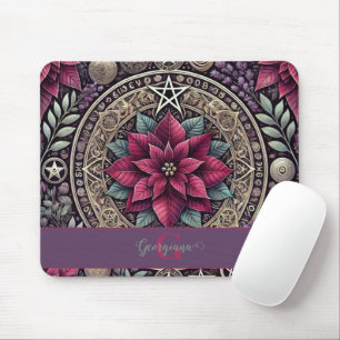 Tapis De Souris Cuisine personnalisée Poinsettia Pentagram Mandala