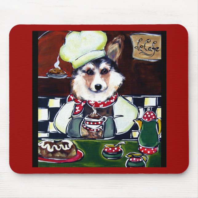 Tapis De Souris Cuisinier Corgi (Devant)