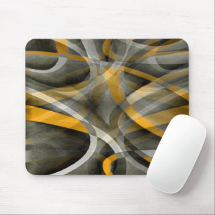 Tapis De Souris Cuivre Jaune Rétro des Années 80 et Abstrait Gris