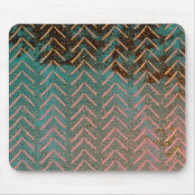 Cuivre rustique et Teal Chevron de marbre
