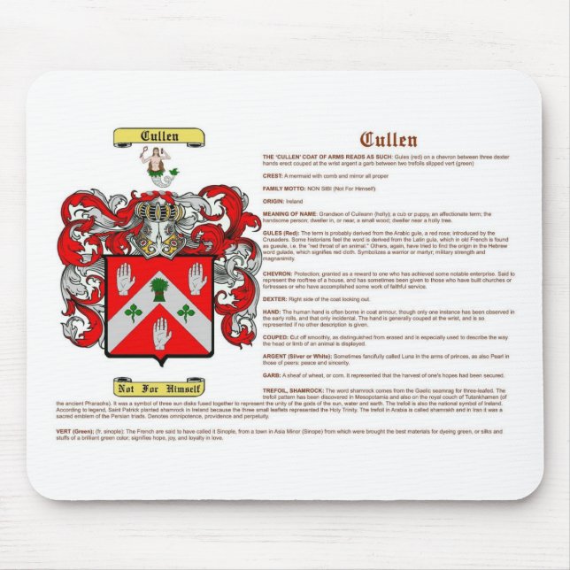 Tapis De Souris Cullen (irlandais (signification)) (Devant)