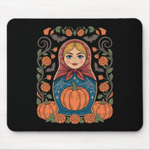 Tapis De Souris Culture russe Khokhloma Doll Matroska Halloween