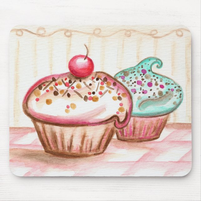 Tapis de souris Cupcakes avec paillettes (Devant)