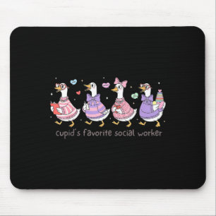 Tapis De Souris Cupid drôle favori de l'oie travailleuse sociale