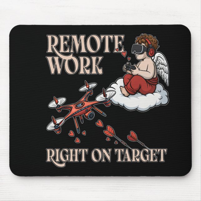 Tapis De Souris Cupid Remote Work, Valentine's Day (Devant)