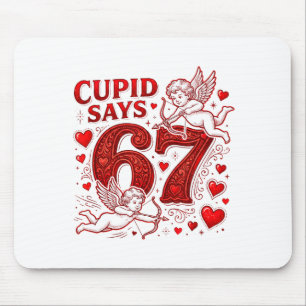 Tapis De Souris Cupidon dit 67 Couple drôle mignon Saint-Valentin