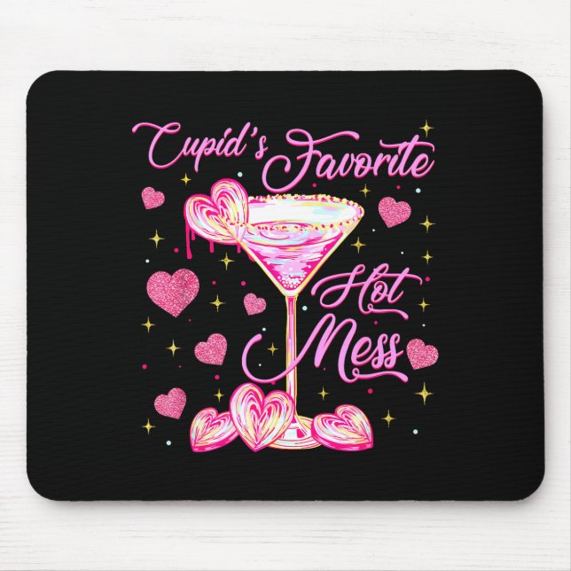 Tapis De Souris Cupids Hot Mess Coquette Saint-Valentin Martini Sa (Devant)