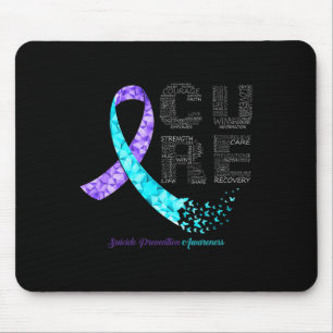Tapis De Souris Cure Blue Purple Ribbon Prévention du suicide