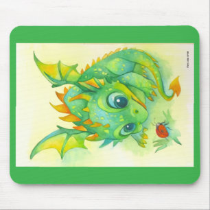 Tapis de souris Curieux Dragon Vert
