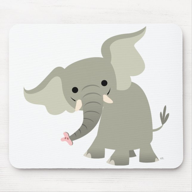 Tapis De Souris Curieux Eléphant Cartoon Mousepad (Devant)