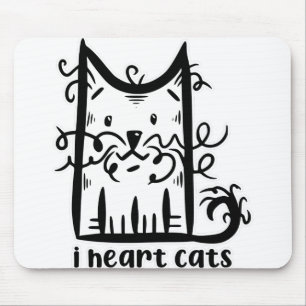 Tapis De Souris Curly Haired Messy Chat I Heart Chats
