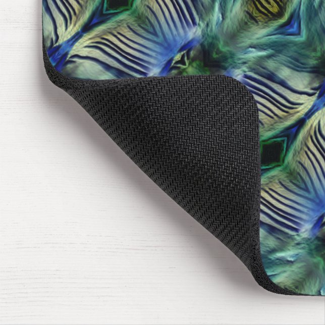 Tapis De Souris Curved transverse stripes in showy green and blue  (Coin)