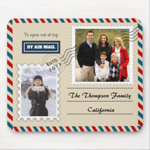 Tapis De Souris Custom Airmail 2 Photo de famille et nom Mousepad