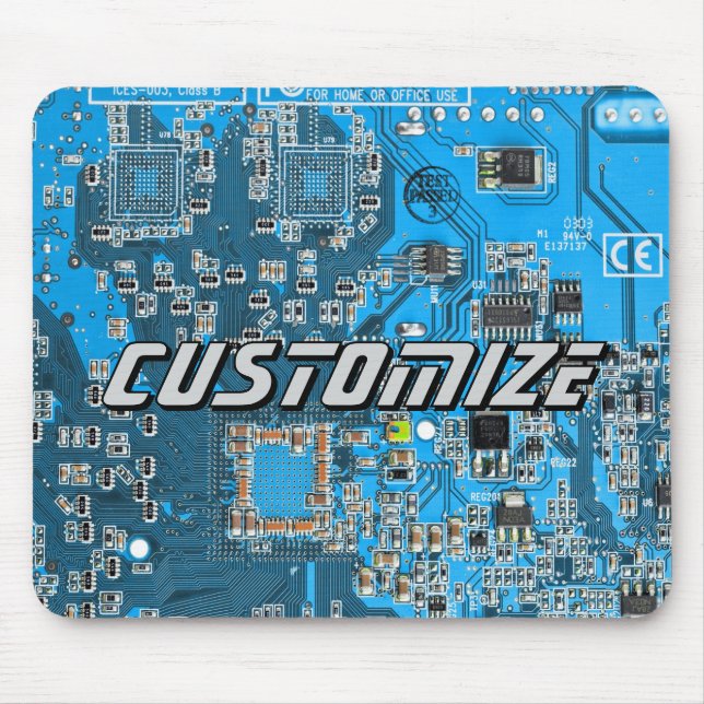 Tapis De Souris Custom Blue PCB Circuit Board for IT Pros 2 (Devant)