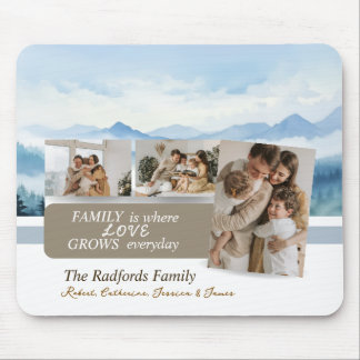 Tapis De Souris Custom Family Names Family Photo Collage