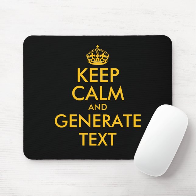 Tapis De Souris Custom keep calm mouse pad print generator (Avec souris)