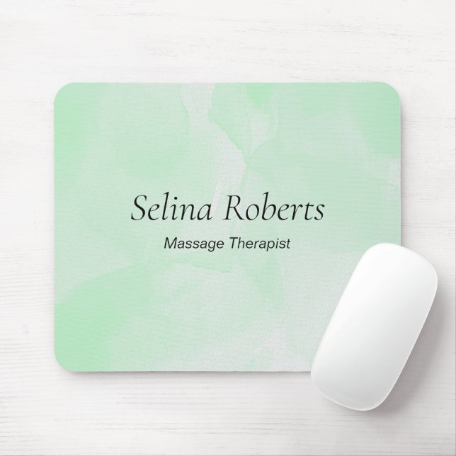 Tapis De Souris Custom name green watercolor (Avec souris)
