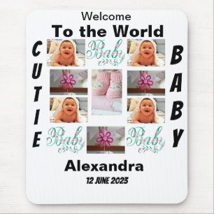 Tapis De Souris Custom New Baby 11 Photo Collage 