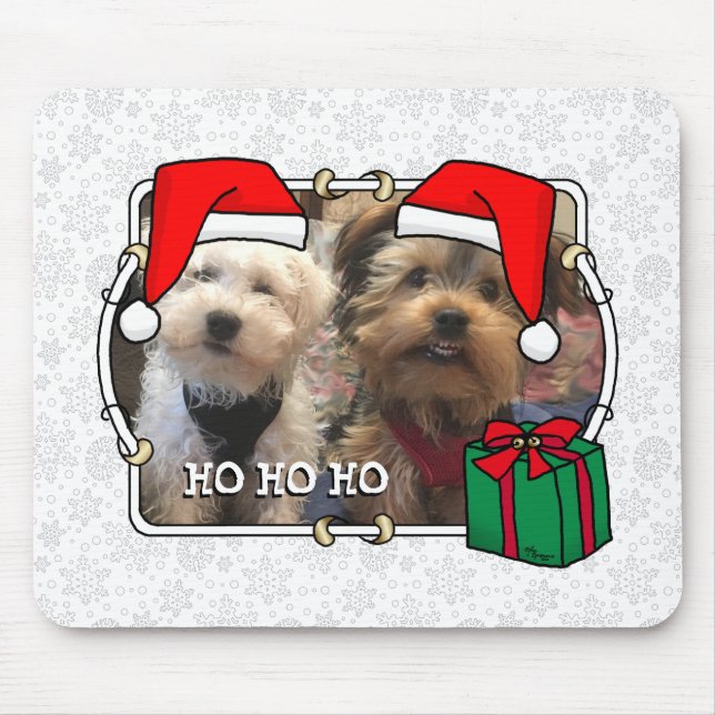 Tapis De Souris Custom Photo Christmas Santa Hat Pet HO HO HO (Devant)