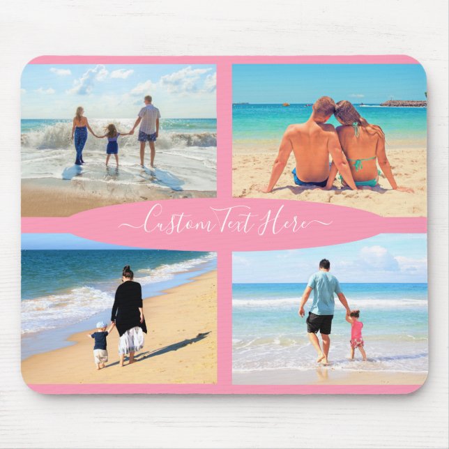 Tapis De Souris Custom Photo Collage Text Family Love Personalized (Devant)
