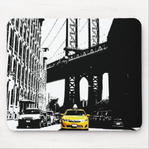 Tapis De Souris Custom Pop Art Nyc New York City Taxi jaune