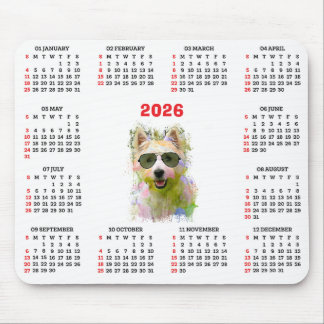 Tapis De Souris Customisable Cute Westie Dog Calendar