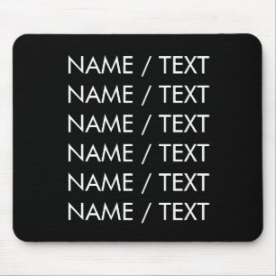 Tapis De Souris Customize Name text minimalist elegant black white