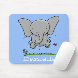 Tapis De Souris Cute adorable baby elephant cartoon illustration