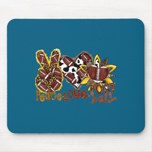 Tapis De Souris Cute American Peace Football Football Leopard Love (Devant)